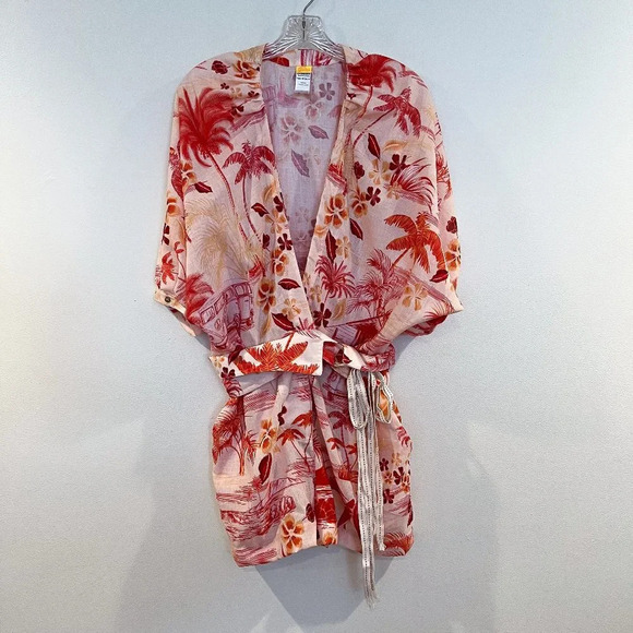 Agua Bendita Linea Linen Blend Tropical Beach V Neck Lightweight Romper S NWOT - Picture 2 of 9